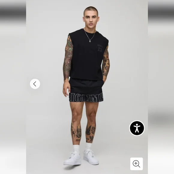 NWT BoohooMan Shrunken Boxy Heavyweight Varsity Tank, Size M - Picture 4 of 6